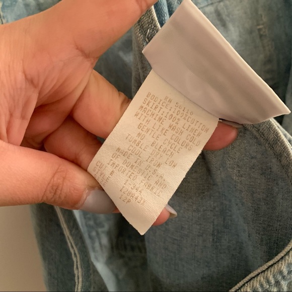 Vintage Linen and Denim Floral Maxi Dress - Picture 3 of 7